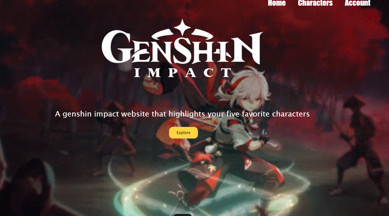 Genshin Impact Landing page